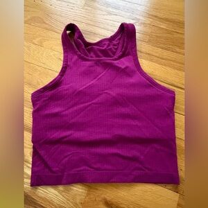 lululemon athletica Women's Magenta Ribbed Crop Tank